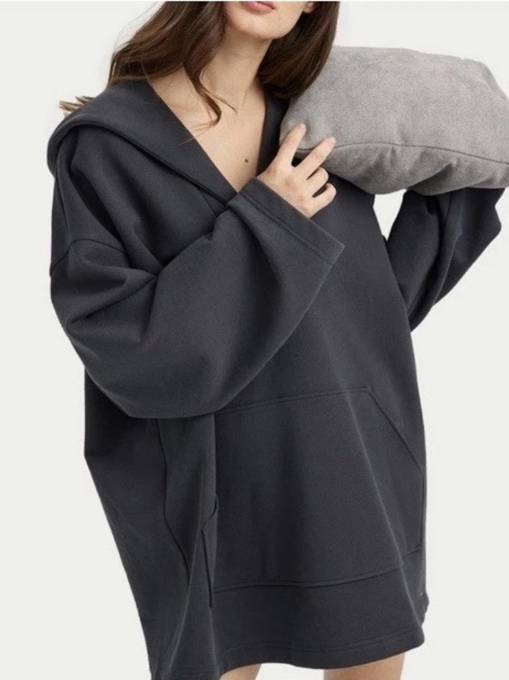 Nap Loungewear Baggy Tunic Hoodie Sz.Medium Oversized Grey Sweatshirt Minimalist